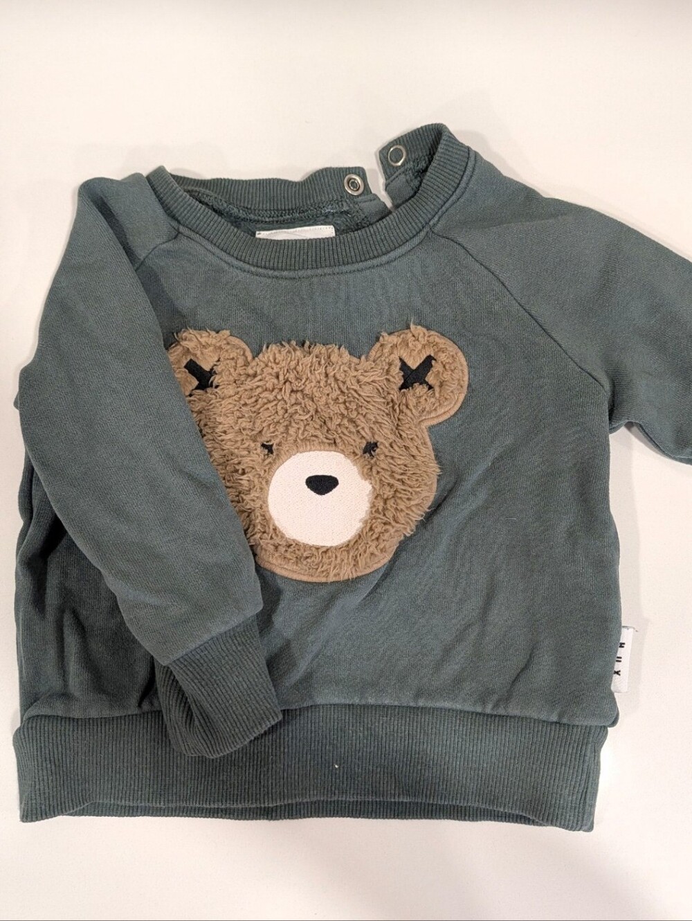 Green Baby/Toddler Bear Applique Sweatshirt Hux Baby 12-18m
